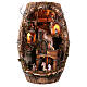 Barrel with fountain, light and 8 cm Neapolitan Nativity Scene 80x50x30 cm s1