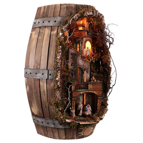 Botte maxi fontana led presepe 8 cm napoletano 80x50x30 cm 5