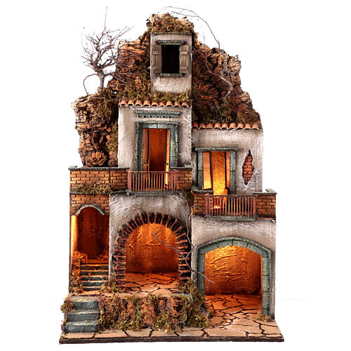 Presepe con led statue 12 cm napoletano 75x50x40 cm 7