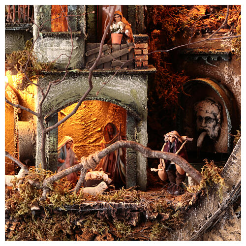 Wine cellar with fountain and lights, 8 cm Neapolitan Nativity Scene, 85x60x30 cm 2