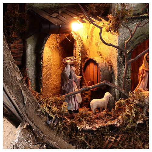 Nativity scene cellar 8 cm LED fountain 85x60x35 cm Neapolitan 6