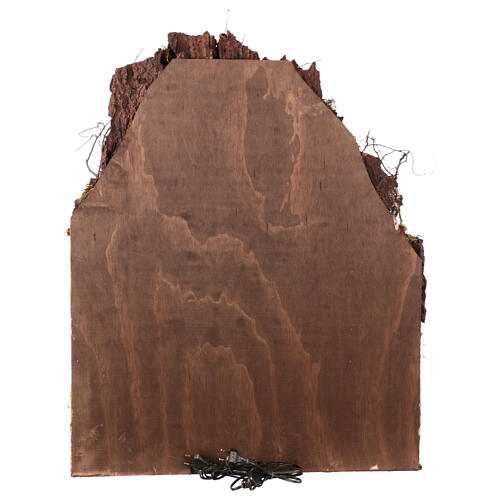 Neapolitan Nativity Scene with mill and waterfall, LED lights, 90x70x50 cm, for 8 cm characters 11