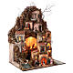 Neapolitan Nativity Scene with mill and waterfall, LED lights, 90x70x50 cm, for 8 cm characters s5