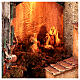 Neapolitan nativity village waterfall mill 8 cm LED 90x70x50 cm s2