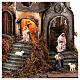 Neapolitan Nativity Scene of 8 cm with fountain and LED lights, 95x70x50 cm s5
