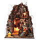 Neapolitan Nativity Scene of 8 cm with fountain and LED lights, 95x70x50 cm s10