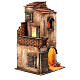 Nativity scene house block 6 cm LED light 35x20x20 cm Neapolitan s3