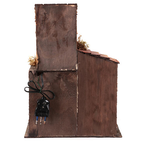 Caseggiato con statue 6 cm natività led 30x20x20 cm napoletano 4