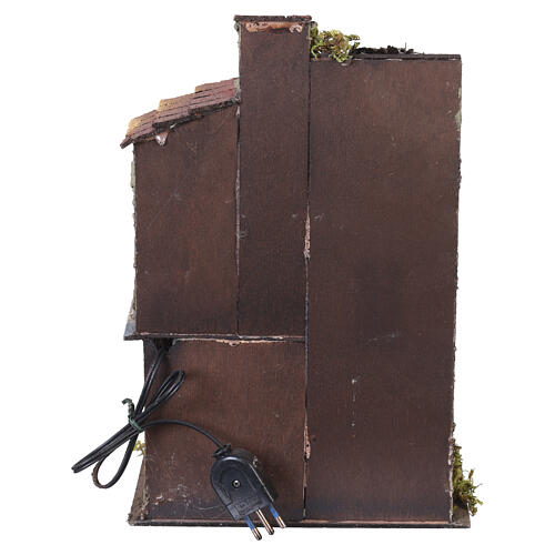 Haus, 2 Stockwerke, Krippenszenerie, neapolitanischer Stil, 6 cm Krippe, Beleuchtung, 30x20x15 cm 4