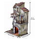 Old house with two balconies for 6 cm Neapolitan Nativity Scene, 30x20x15 cm s2
