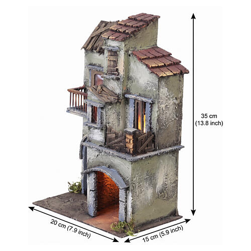 Casa estilo napolitano 6 cm belén 30x20x15 cm 2