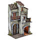 Casa de dois andares com balcões 30x20x15 cm presépio napolitano 6 cm s3