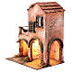 Red house with LED lights for Neapolitan Nativity Scene of 6 cm, 30x25x20 cm s2