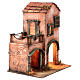 Red house with LED lights for Neapolitan Nativity Scene of 6 cm, 30x25x20 cm s3