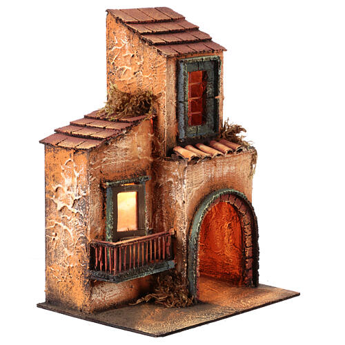 Caseggiato piccolo presepe 6 cm napoletano 30x20x20 cm 3