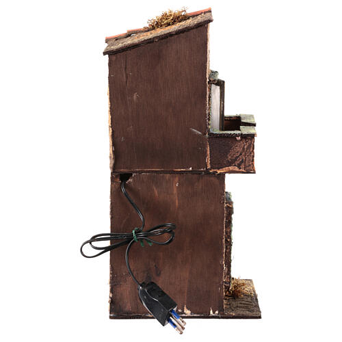 Casa a due piani 8 cm stile napoletano led 30x15x15 cm 4