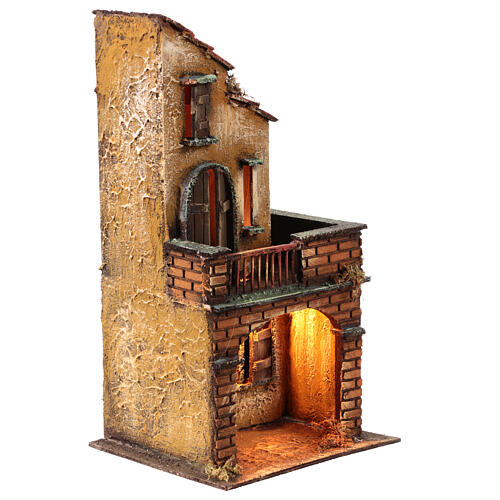 Caseggiato napoletano presepe 6 cm led 35x20x15 cm 3