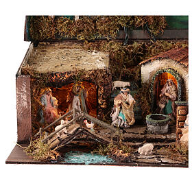 Suitcase with 6 cm Neapolitan Nativity Scene, 30x35x30 cm