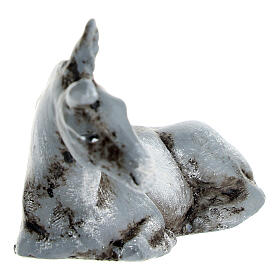 Neapolitan nativity donkey lying down terracotta 10 cm no base