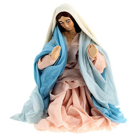 Vierge Marie crèche napolitaine 10 cm terre cuite tissu