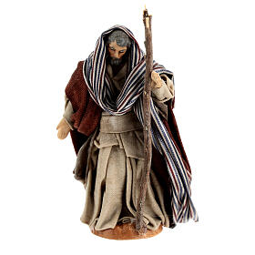 San Giuseppe con bastone presepe terracotta stile napoletano 10 cm