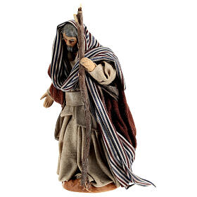 San Giuseppe con bastone presepe terracotta stile napoletano 10 cm