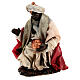 Moor Wise Man on his knees for 10 cm Neapolitan Nativity Scene, terracotta s1