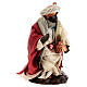 Moor Wise Man on his knees for 10 cm Neapolitan Nativity Scene, terracotta s3