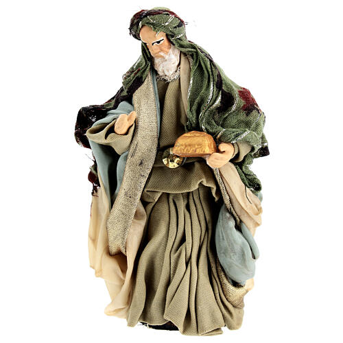 Wise Man with white beard for terracotta Neapolitan Nativity Scene of 10 cm 1