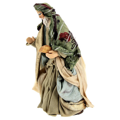 Wise King white beard standing 10 cm Neapolitan style nativity scene 2