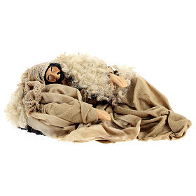 Schlafender Hirte Benino, neapolitanischer Stil, für 10 cm Krippe