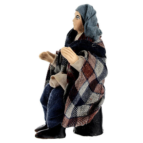 Homme assis pour crèche napolitaine terre cuite 10 cm 3