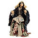 Woman sitting on a stool, 10 cm terracotta Neapolitan Nativity Scene s1