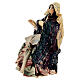Woman sitting on a stool, 10 cm terracotta Neapolitan Nativity Scene s3