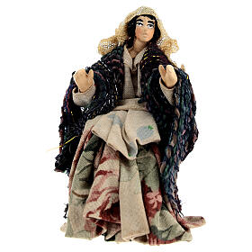 Femme assise pour crèche napolitaine terre cuite 10 cm