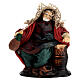 Old drinker with a flask of wine by a barrel, 10 cm terracotta Neapolitan Nativity Scene s1