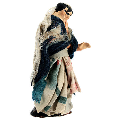 Woman with child in her arms Neapolitan nativity scene 10 cm 3