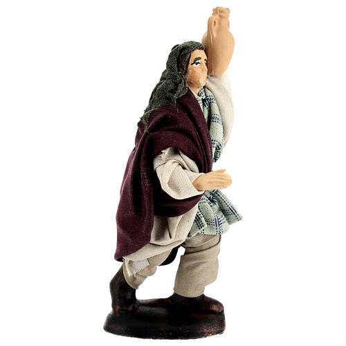 Man with a jar, 10 cm terracotta Neapolitan Nativity Scene 3