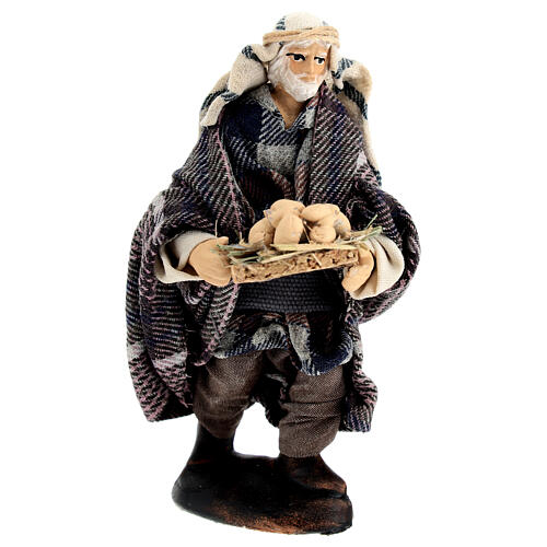 Homme avec oeufs pour crèche napolitaine terre cuite 10 cm 1