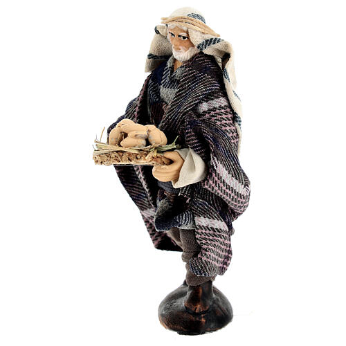 Homem com ovos presépio napolitano terracota 10 cm 2