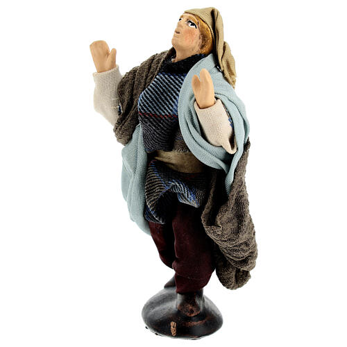 Astonished shepherd, 10 cm terracotta Neapolitan Nativity Scene 2