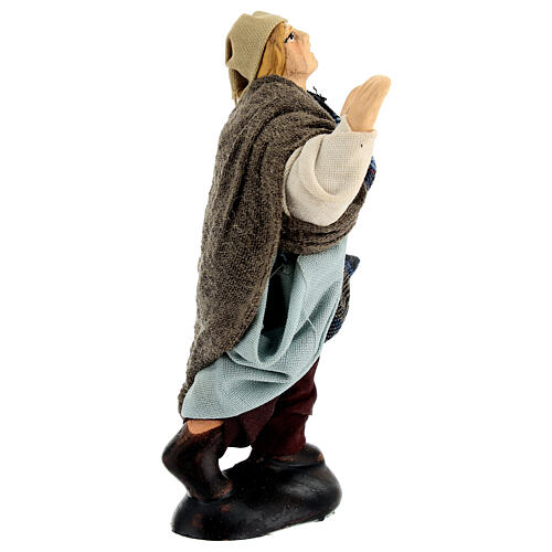 Astonished shepherd, 10 cm terracotta Neapolitan Nativity Scene 3