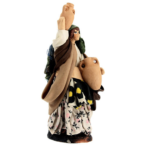 Frau, Krüge tragend, neapolitanischer Stil, für 10 cm Krippe 3