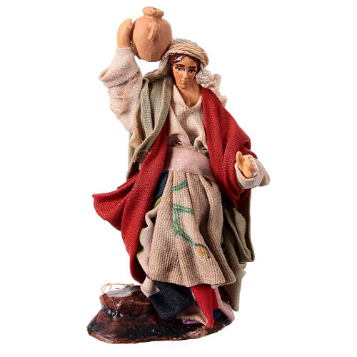 Donna con brocche presepe napoletano 10 cm 1