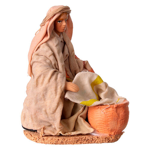 Lavandera de rodillas belén terracota 10 cm belén napolitano 2
