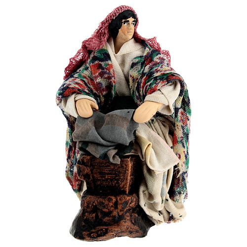 Laundress figurine for Neapolitan nativity terracotta 10 cm 1