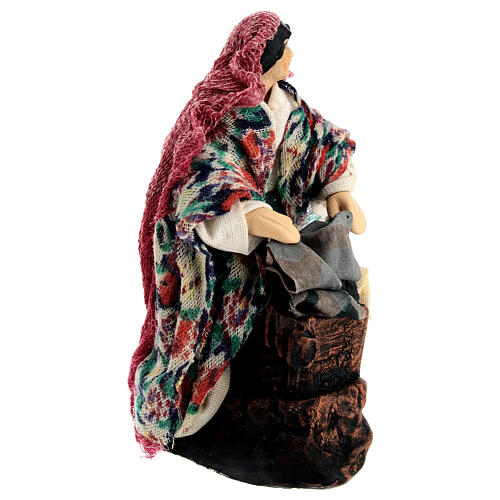 Laundress figurine for Neapolitan nativity terracotta 10 cm 2