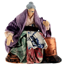 Roaster figurine Neapolitan nativity 10 cm real terracotta