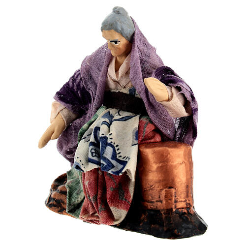 Roaster figurine Neapolitan nativity 10 cm real terracotta 2