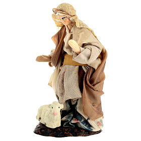 Old woman with sheep for 10 cm Neapolitan Nativity Scene